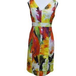 Yansi Fugel Colorful Abstract Midi Dress
